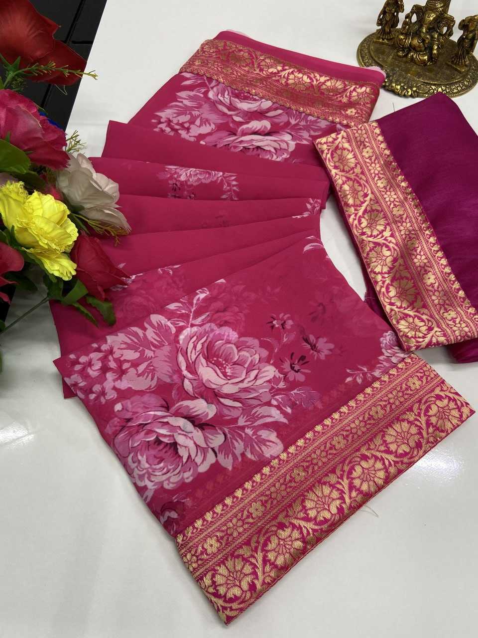 YNF GEORGETTE  KIF P2 WHOLESALE SAREE MANUFACTURER 